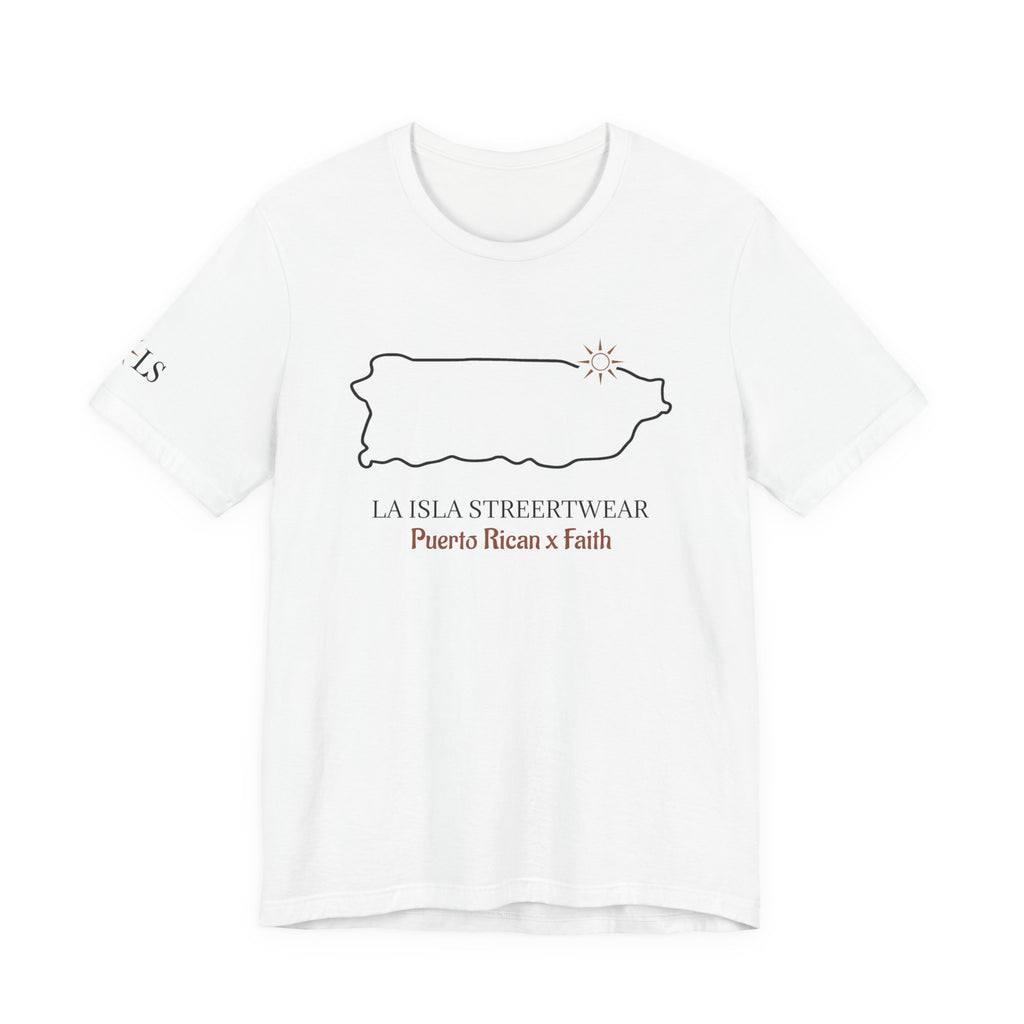 Puerto Rico Outline Tee "La Isla Streetwear" Puerto Rican Faith T‑Shirt