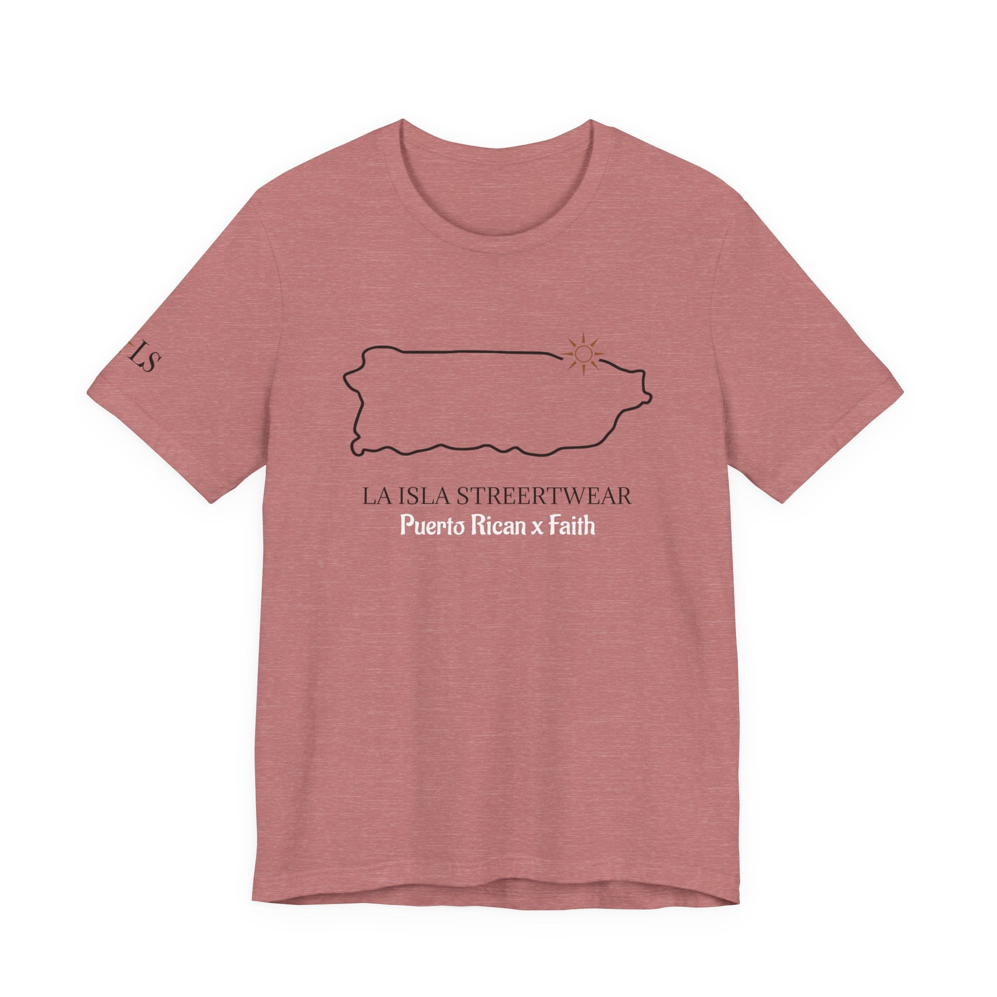 Puerto Rico Outline Tee "La Isla Streetwear" Puerto Rican Faith T‑Shirt