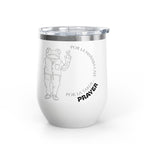 Coquí Character Peace Sign, Wine Tumbler | Por la mañana café por la tarde PRAYER