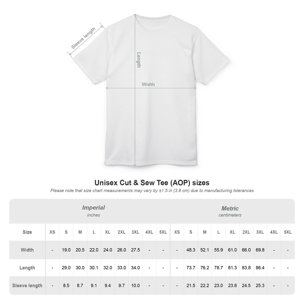 Black All-Over Print Cut & Sew Tee — Minimalist Everyday Graphic T-Shirt