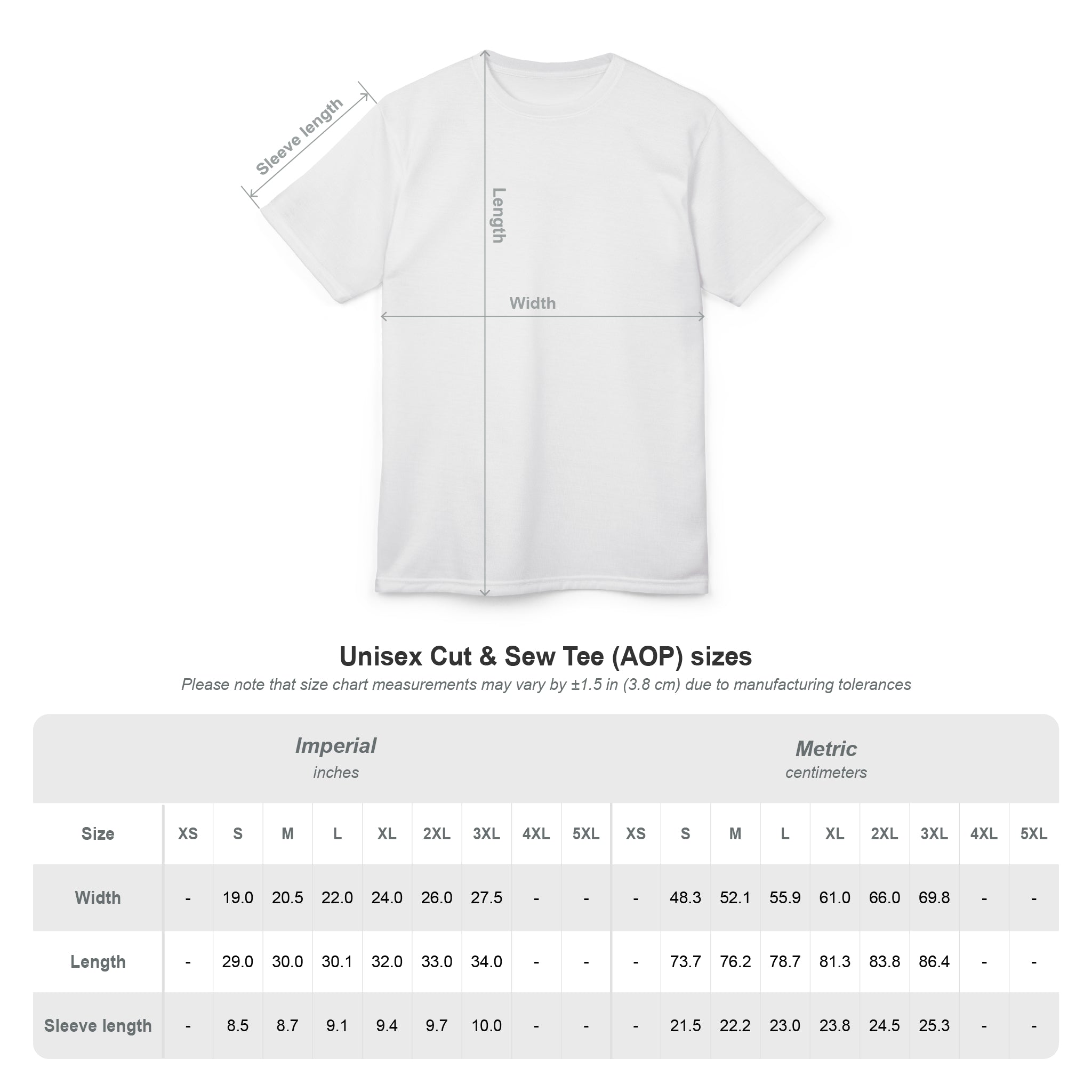 Black All-Over Print Cut & Sew Tee — Minimalist Everyday Graphic T-Shirt