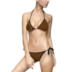 Tie-Side Bikini Swimsuit with Minimal Monogram