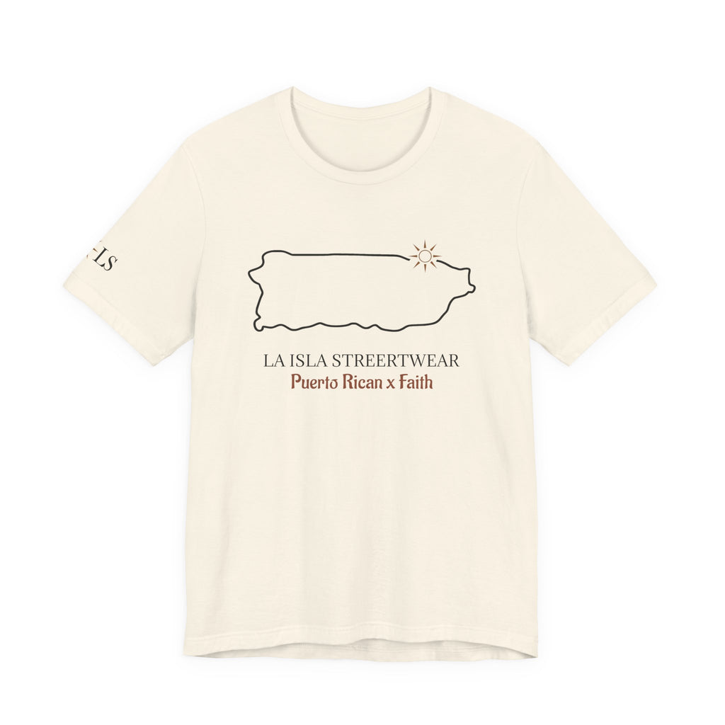Puerto Rico Outline Tee "La Isla Streetwear" Puerto Rican Faith T‑Shirt