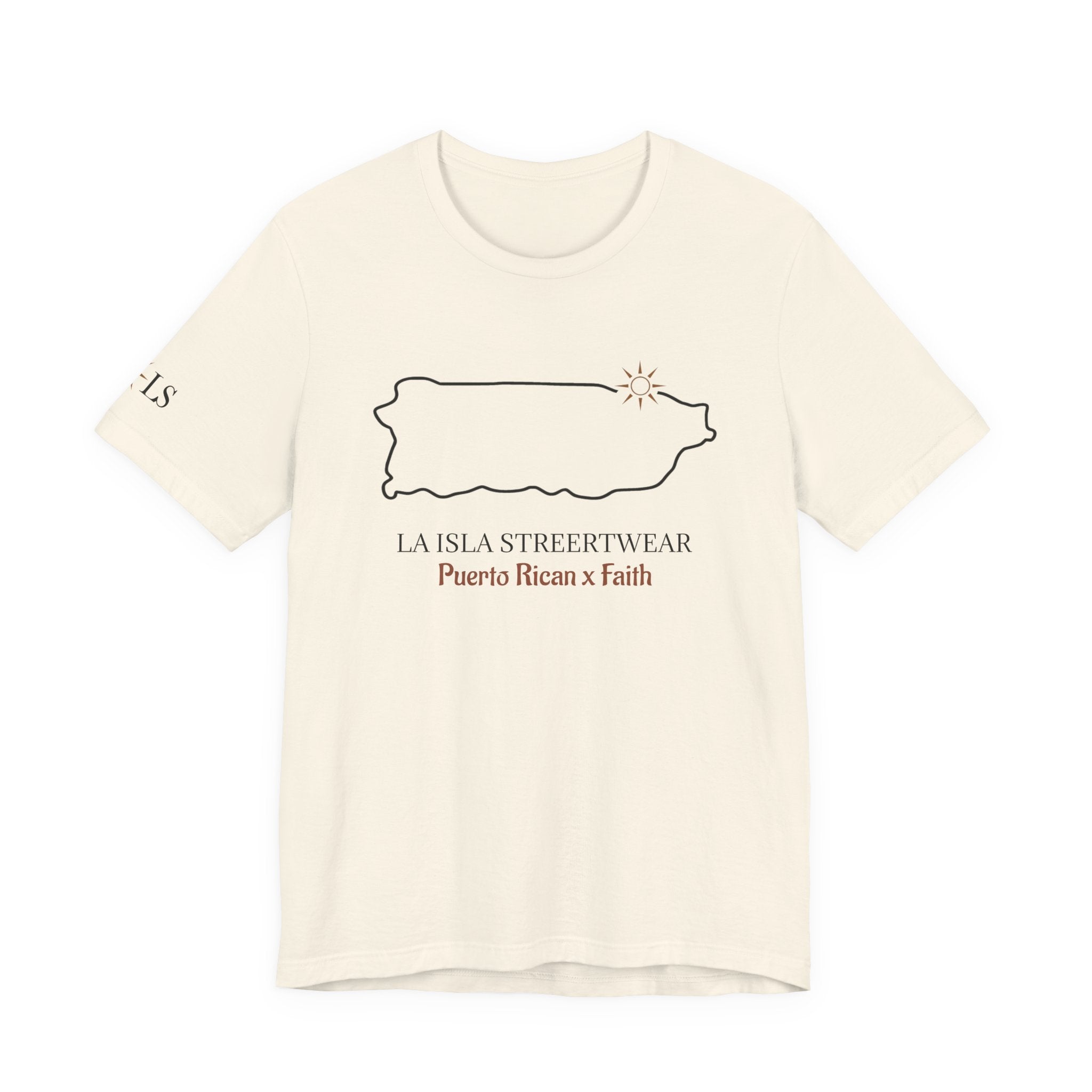 Puerto Rico Outline Tee "La Isla Streetwear" Puerto Rican Faith T‑Shirt
