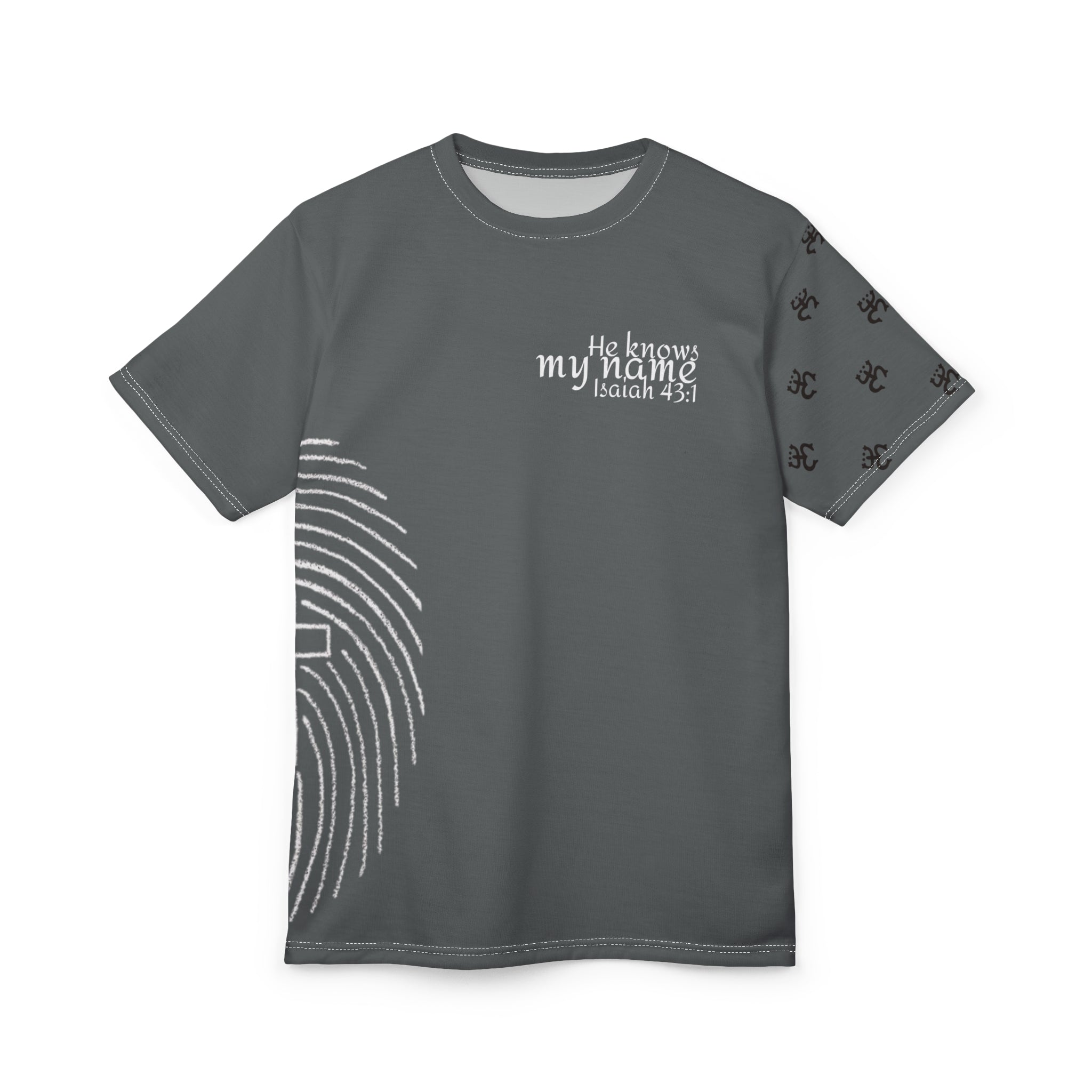 Black All-Over Print Cut & Sew Tee — Minimalist Everyday Graphic T-Shirt