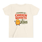 Youth Tee "Powered by Chicken Nuggets & Jesus" Graphic Shirt