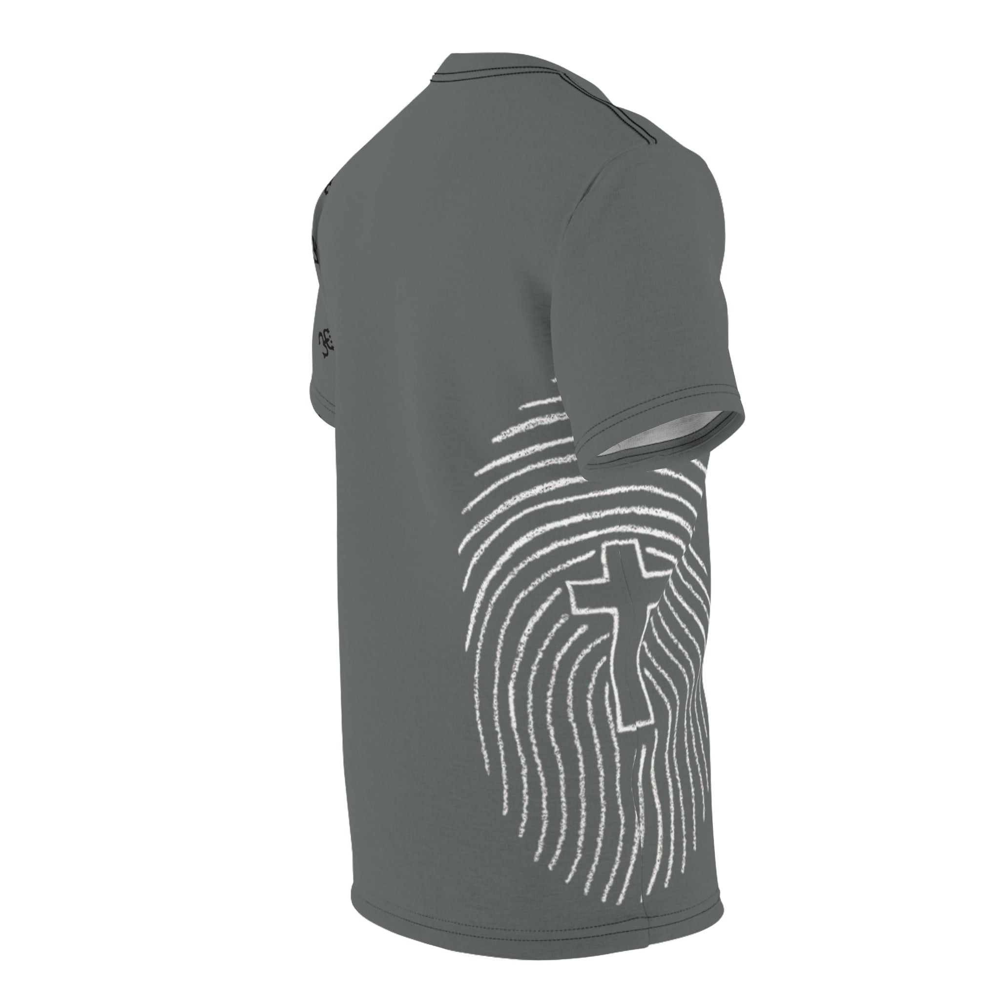 Black All-Over Print Cut & Sew Tee — Minimalist Everyday Graphic T-Shirt
