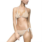 Tie-Side Bikini Swimsuit with Minimal Monogram