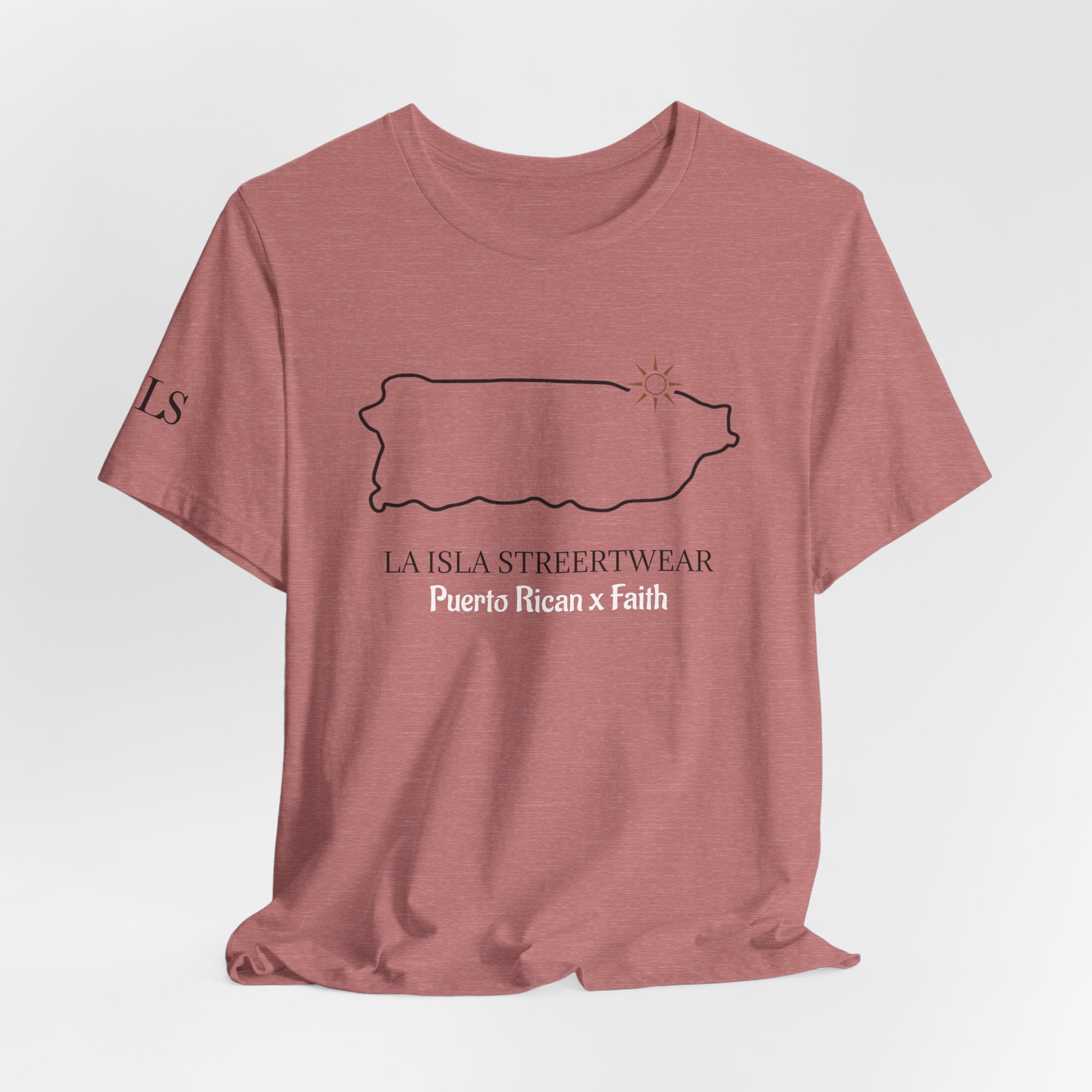 Puerto Rico Outline Tee "La Isla Streetwear" Puerto Rican Faith T‑Shirt