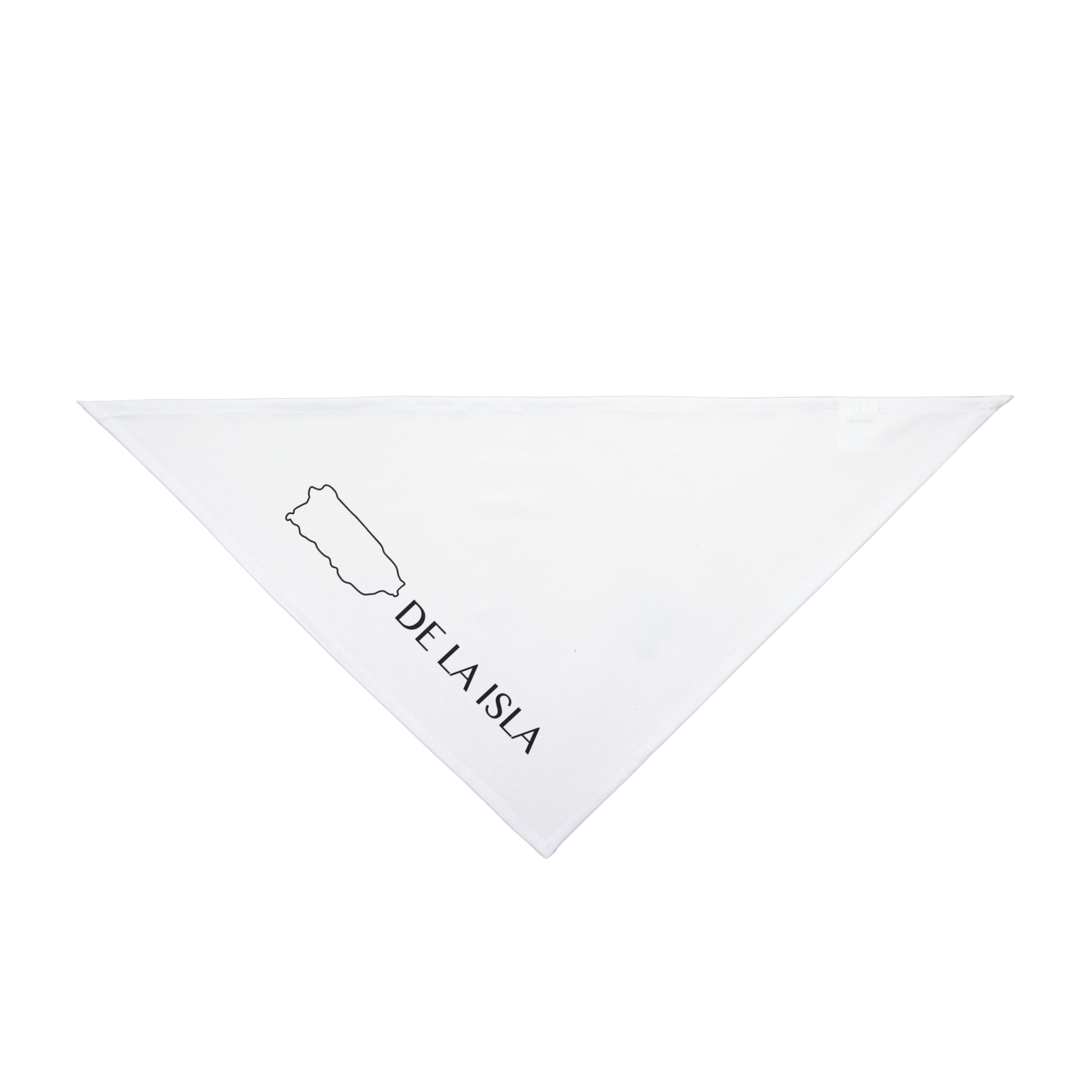 Puerto Rico outline DE LA ISLA Pet Bandana | Island map dog scarf