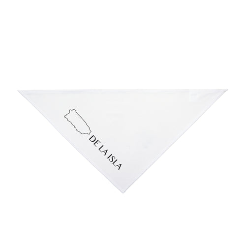 Puerto Rico outline DE LA ISLA Pet Bandana | Island map dog scarf