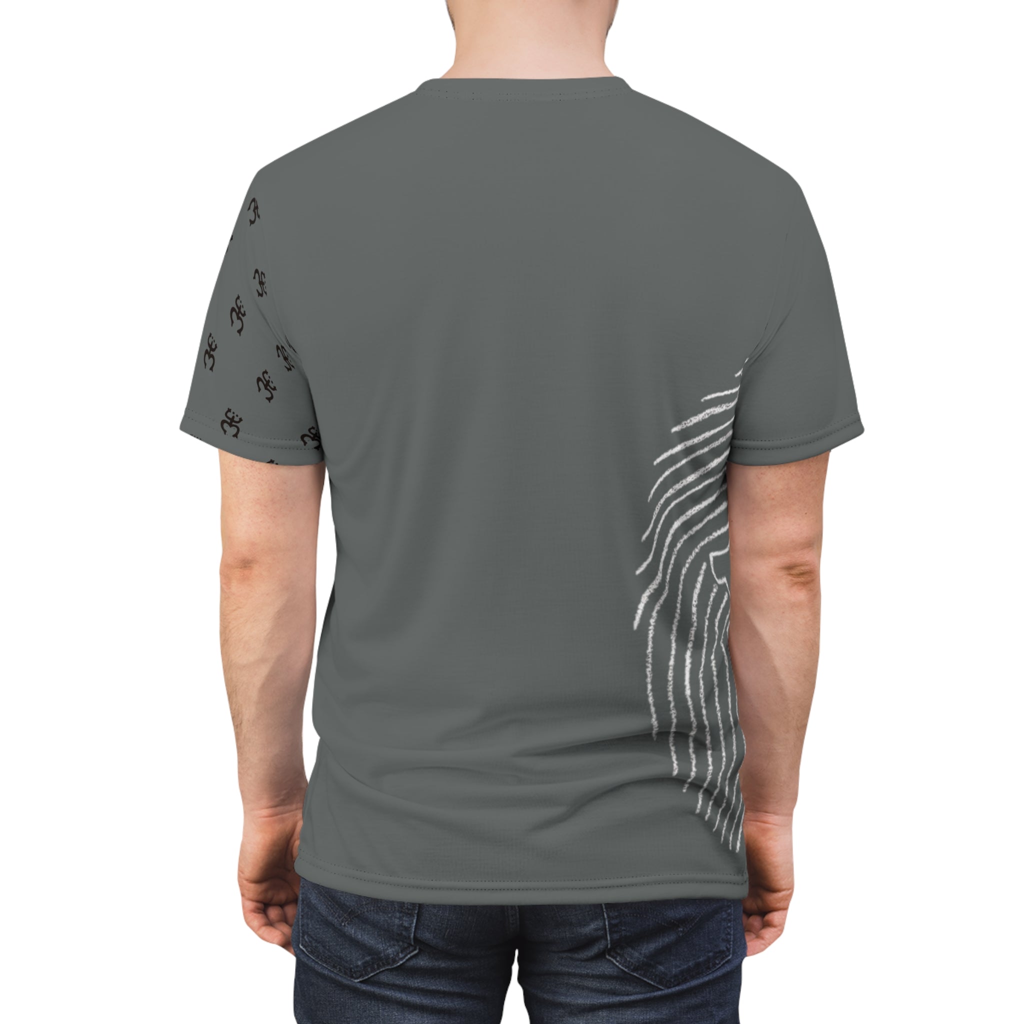 Black All-Over Print Cut & Sew Tee — Minimalist Everyday Graphic T-Shirt