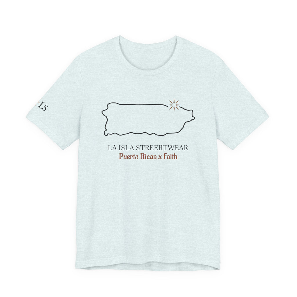 Puerto Rico Outline Tee "La Isla Streetwear" Puerto Rican Faith T‑Shirt
