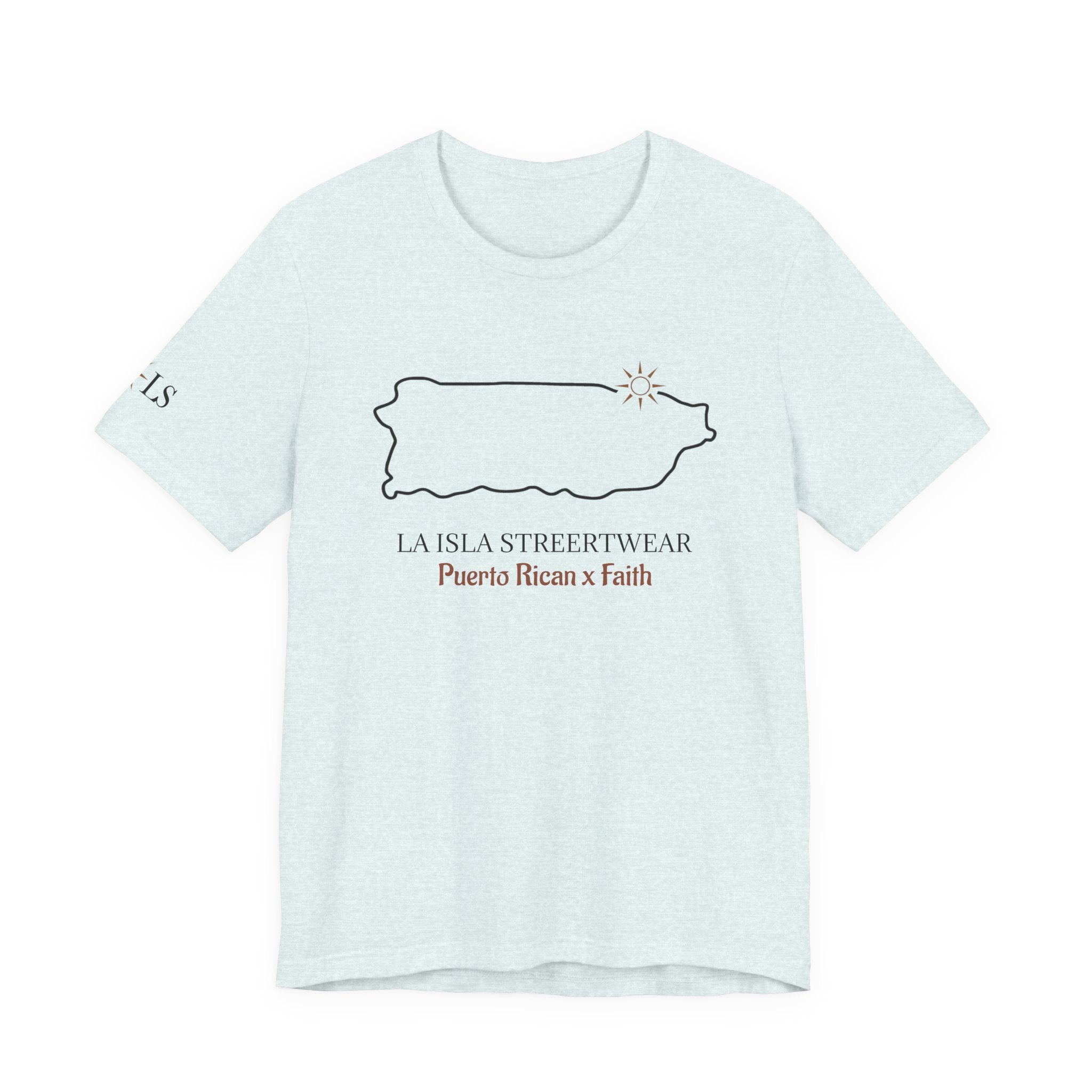 Puerto Rico Outline Tee "La Isla Streetwear" Puerto Rican Faith T‑Shirt