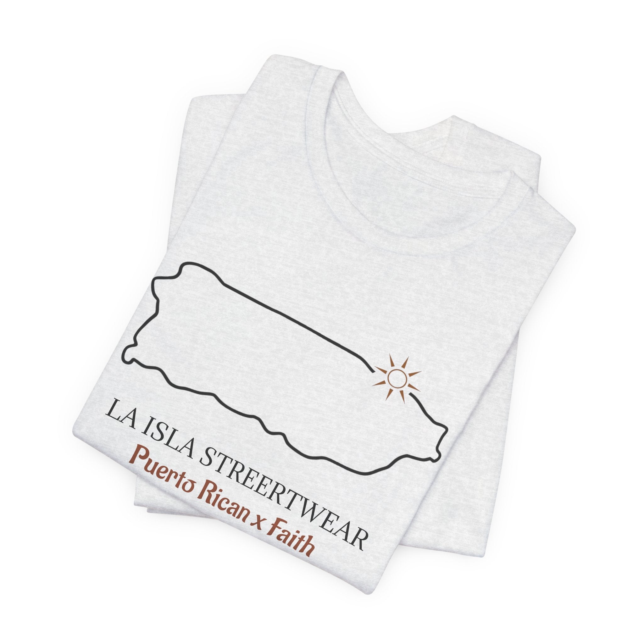 Puerto Rico Outline Tee "La Isla Streetwear" Puerto Rican Faith T‑Shirt