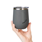 Coquí Character Peace Sign, Wine Tumbler | Por la mañana café por la tarde PRAYER