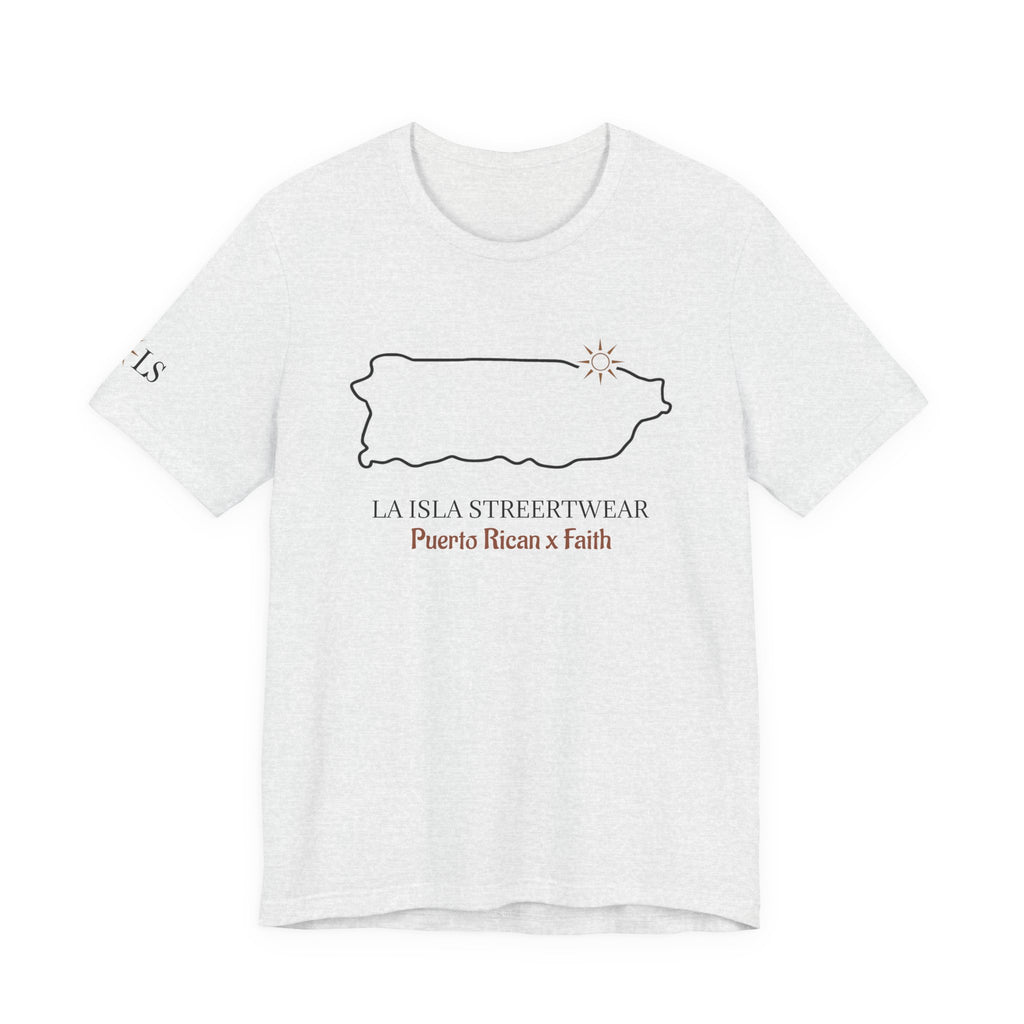 Puerto Rico Outline Tee "La Isla Streetwear" Puerto Rican Faith T‑Shirt