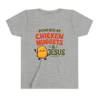 Youth Tee "Powered by Chicken Nuggets & Jesus" Graphic Shirt