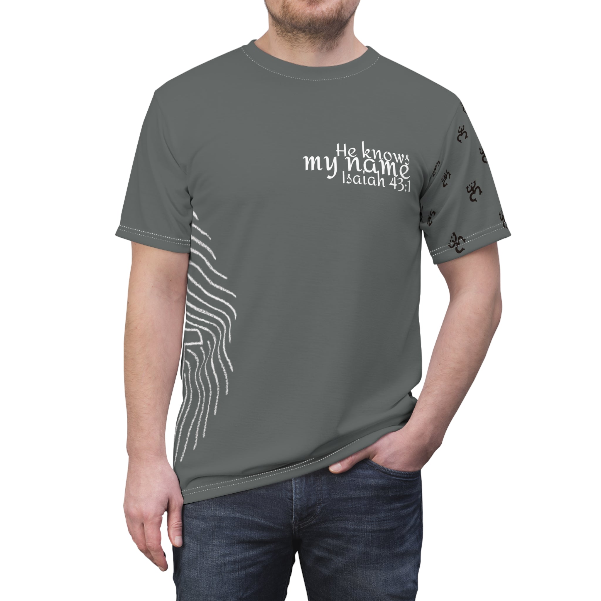 Black All-Over Print Cut & Sew Tee — Minimalist Everyday Graphic T-Shirt