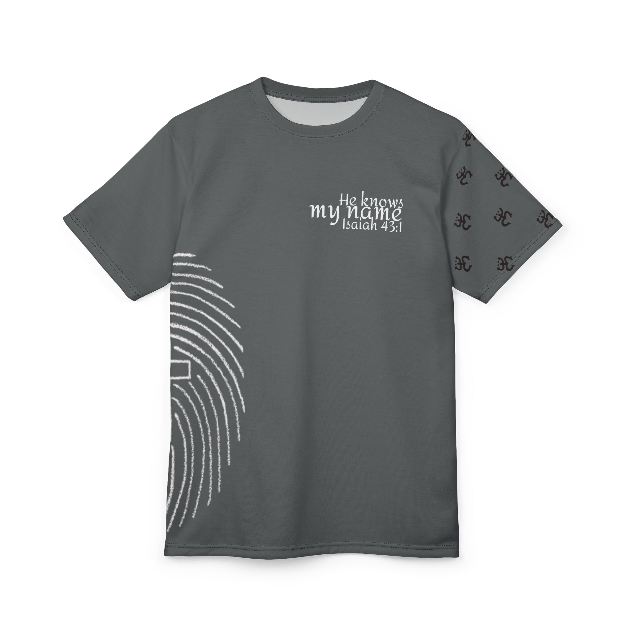 Black All-Over Print Cut & Sew Tee — Minimalist Everyday Graphic T-Shirt